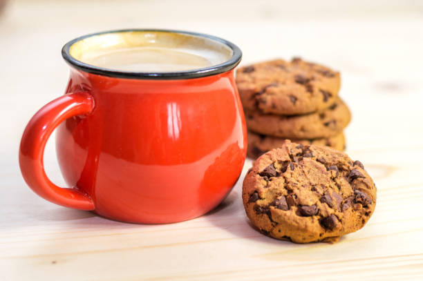 istock Chocolate cookies and hot drink 1048958680