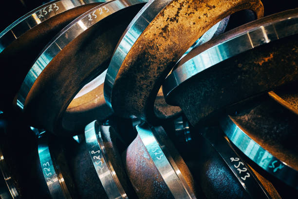 istock Closeup of round metal blanks 1048978590