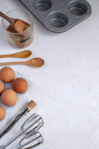 istock Bakery food frame Pastry concept Ingredients Top view Copy space Flat lay 1048979446