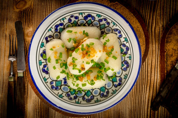 Potato dumplings stuffed with minced meat