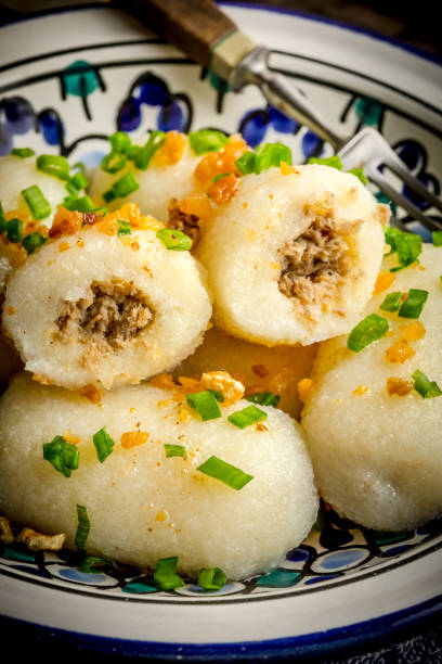 istock Potato dumplings stuffed with minced meat 1048982344
