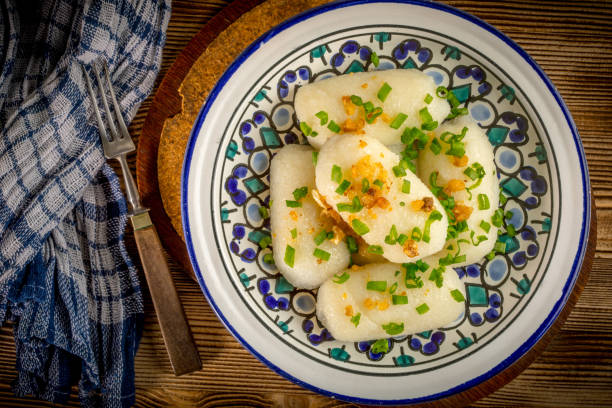 istock Potato dumplings stuffed with minced meat 1048982702