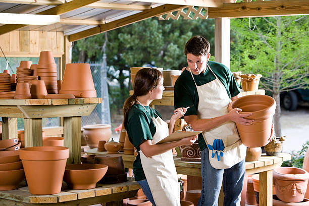 istock Workers taking inventory in retail garden store 104898665