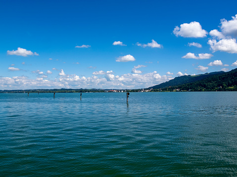 Summer view to the Lake Constance, Bodensee in Bregenz, Austria