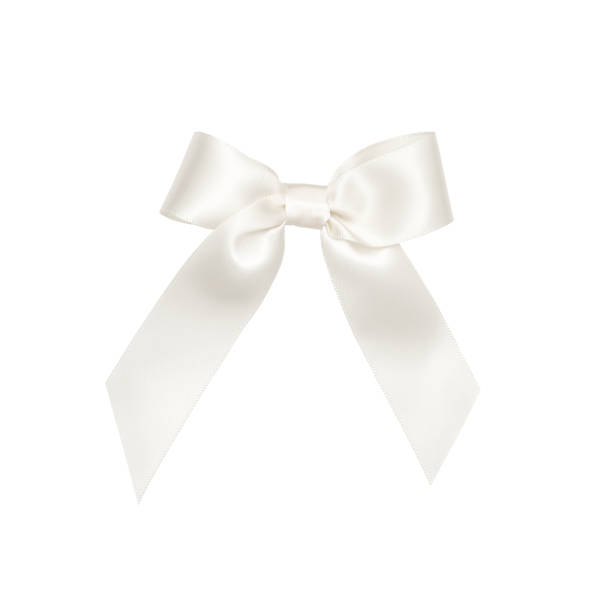istock White gift ribbon tied in a bow on white background, cut out 1049003632