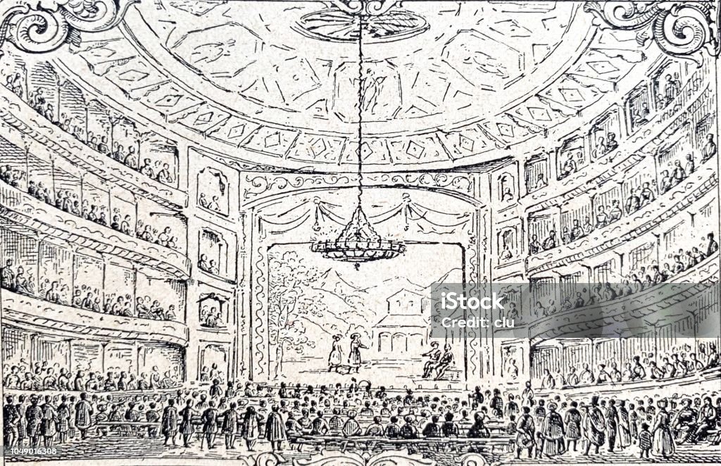 Thalia Theater in Hamburg, Germany Illustration from 19th century 1890-1899 stock illustration