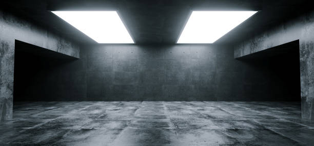 istock Empty Elegant Modern Grunge Dark Reflections Concrete Underground Tunnel Room With Bright White Lights Background Wallpaper 3D Rendering 1049016900