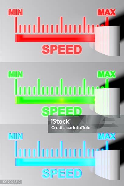 Speed Level Big Level Selector For Speed 3d Rendering Stock Photo - Download Image Now ...