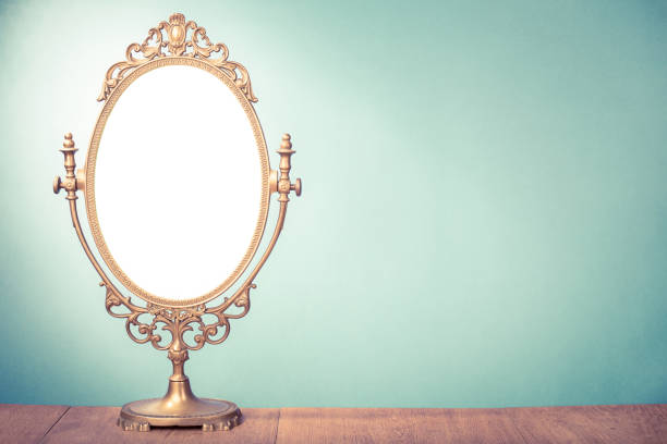 istock Vintage old desk mirror frame. Retro style filtered photo 1049037024
