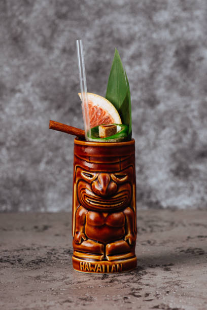 istock Tropical cocktail served in a tiki style glass 1049043142