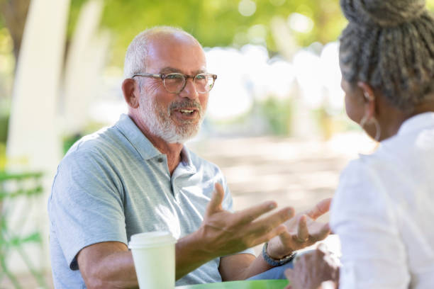 istock Man has coffee with his wife 1049053782