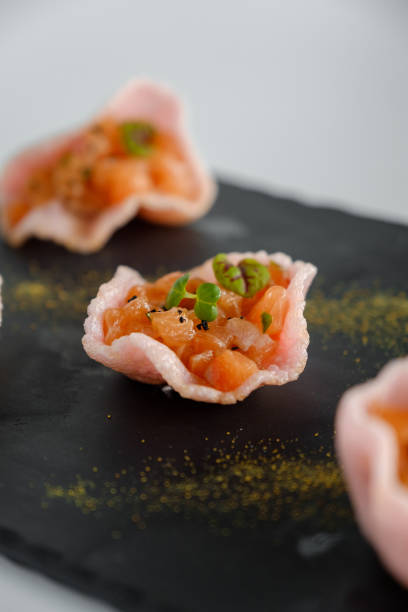 istock Salmon tartar on a tray 1049057322