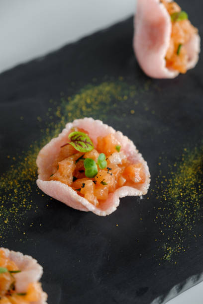 istock Salmon tartar on a tray 1049057470