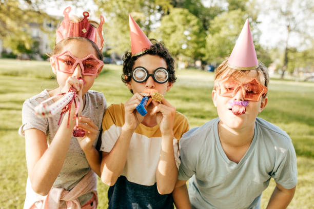 istock Kids having fun on birthday party 1049060518