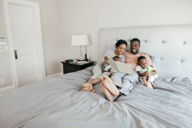 istock Comfortable bed for a small family 1049060584