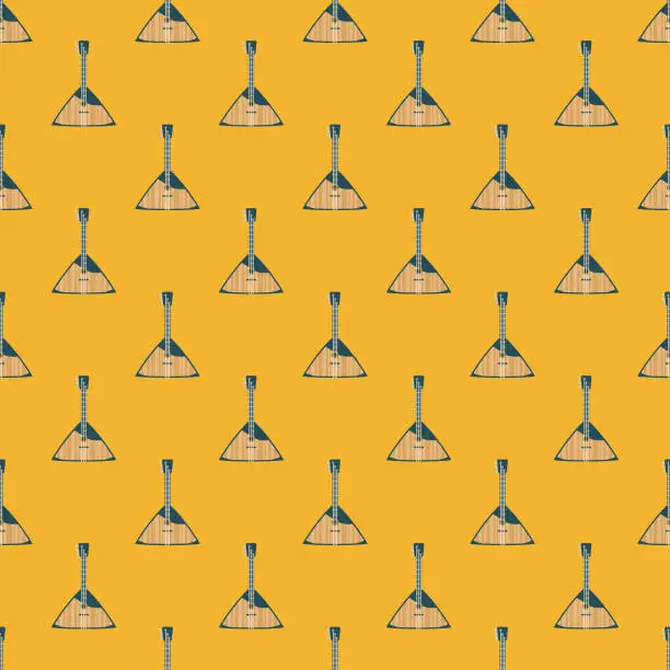 Vector illustration of Russian Balalaika Seamless Pattern