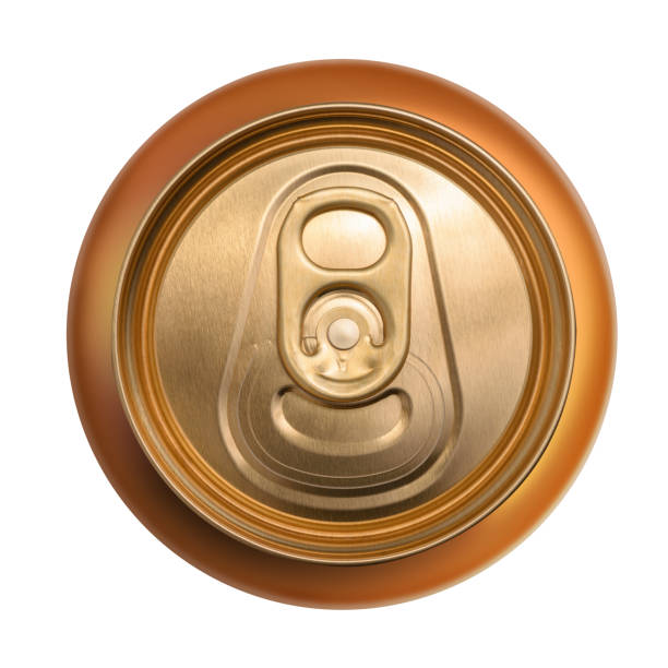 istock Golden can top view isolated on white background 1049066152