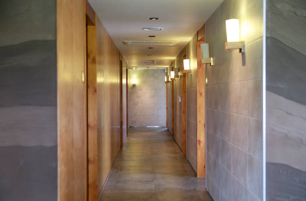istock Aisle of a hotel 1049074202