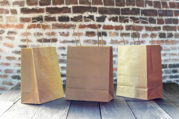 istock Ecological paper shopping bags 1049084278