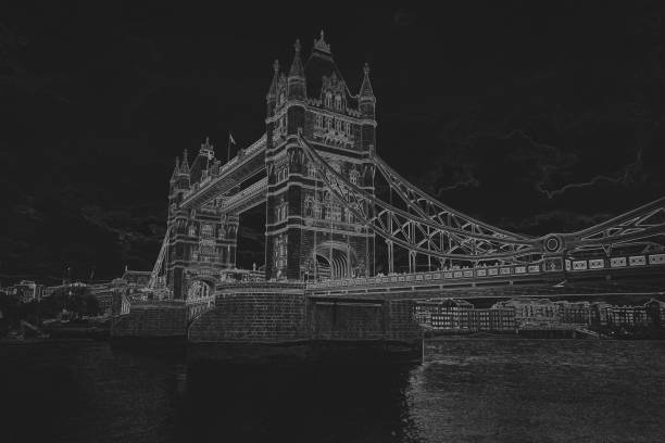 Big Ben in London, black and white