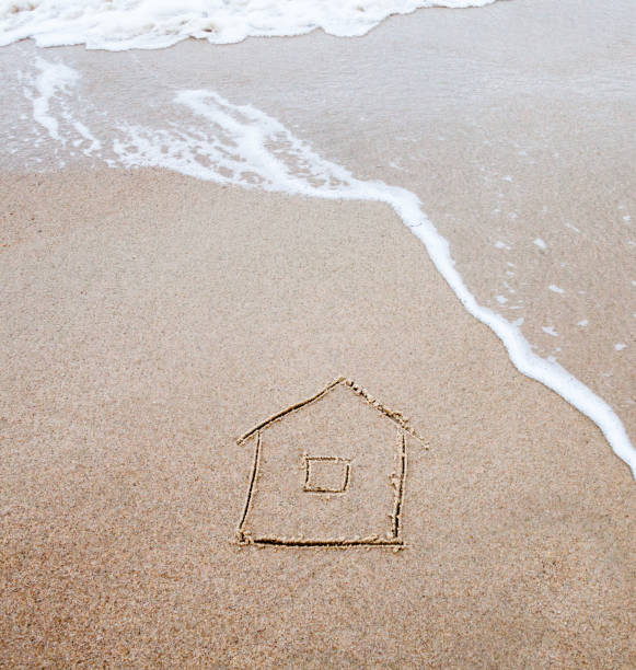 istock House drawing on the sand 1049107406