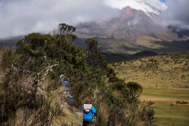 istock Children hiking with volcano in background 1049109678