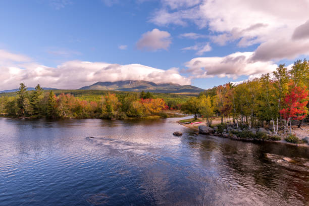 istock Mount Katahdin from the Abol bridge 1049120720