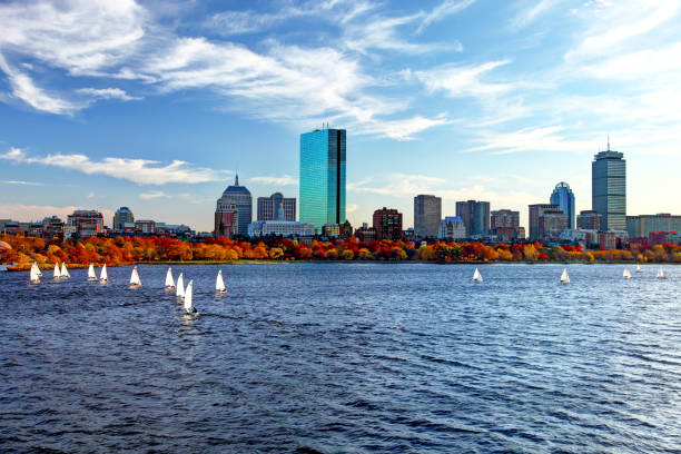 istock Sailboats on the Charles River in autumn 1049128514