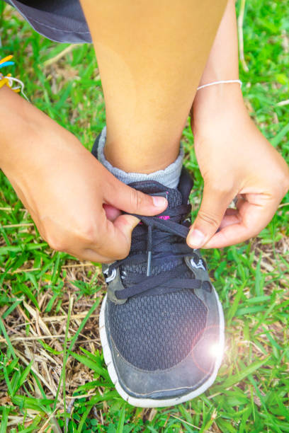 istock Tie rope sports shoes 1049131528