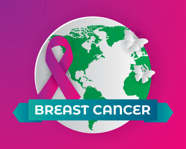 istock breast cancer awareness illustration vector, breast cancer paper art illustration vector 1049134454
