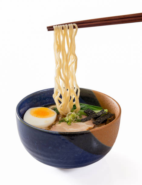 Japanese ramen noodles Japanese ramen noodles chopsticks stock pictures, royalty-free photos & images