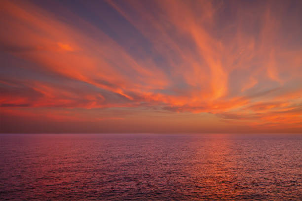 istock Dramatic sunset over sea surface, outdoor background 1049151566