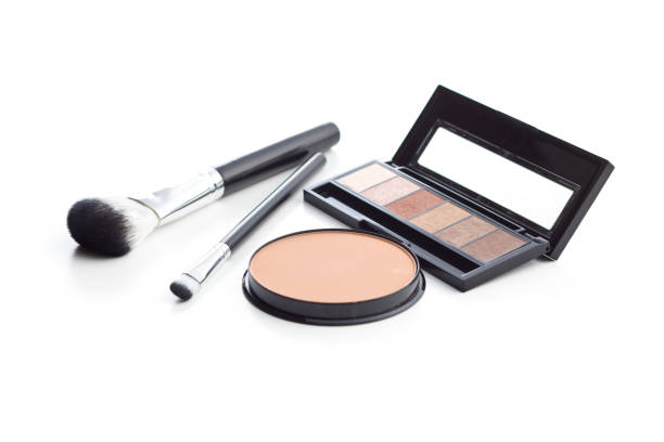 istock The makeup products. Brush and eyeshadow powder. 1049152246