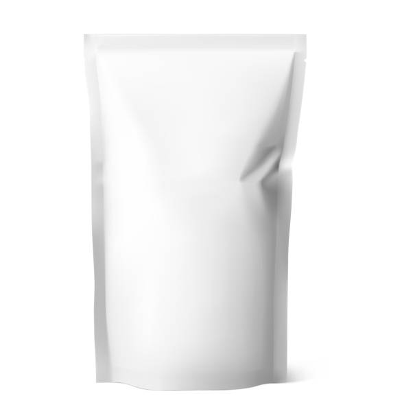 istock Food pouch bag mockup isolated on white background. 1049154436