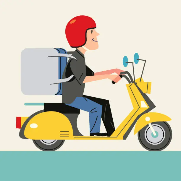 Vector illustration of Delivery driver