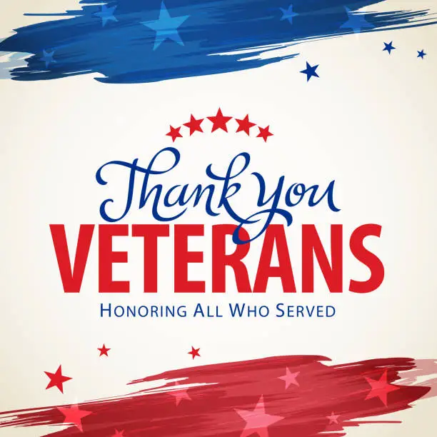Vector illustration of Thank You Veterans