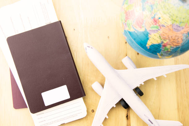 istock Concept travel transportation with airplane. 1049177596