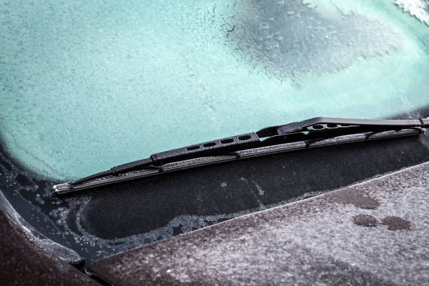 istock The car was covered with frost 1049192674