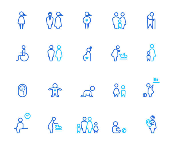 ilustrações de stock, clip art, desenhos animados e ícones de people icons. - symbol family people men