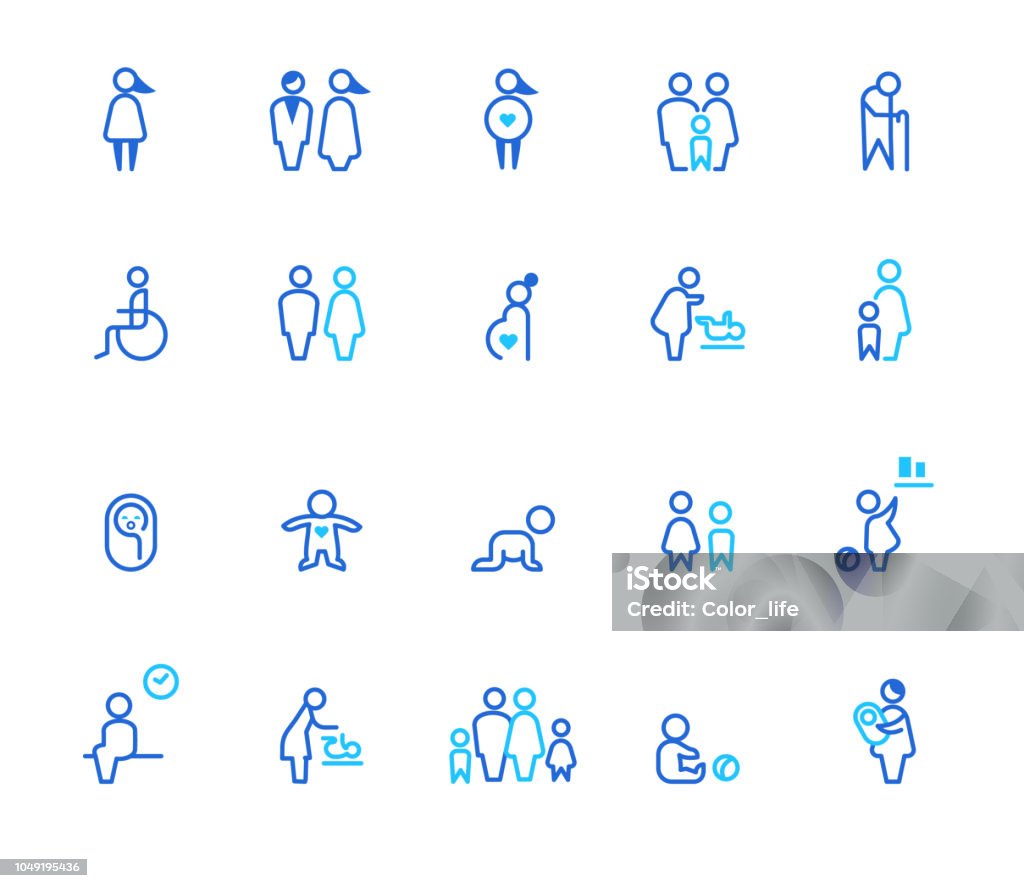 People icons. People icons, simple line set Icon Symbol stock vector