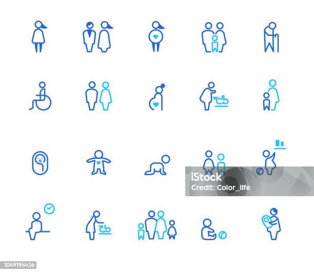 People Icons Stock Illustration - Download Image Now - Icon Symbol, Pregnant, Women