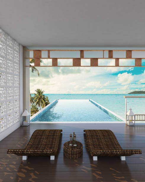 istock Sea view swimming pool 1049195754