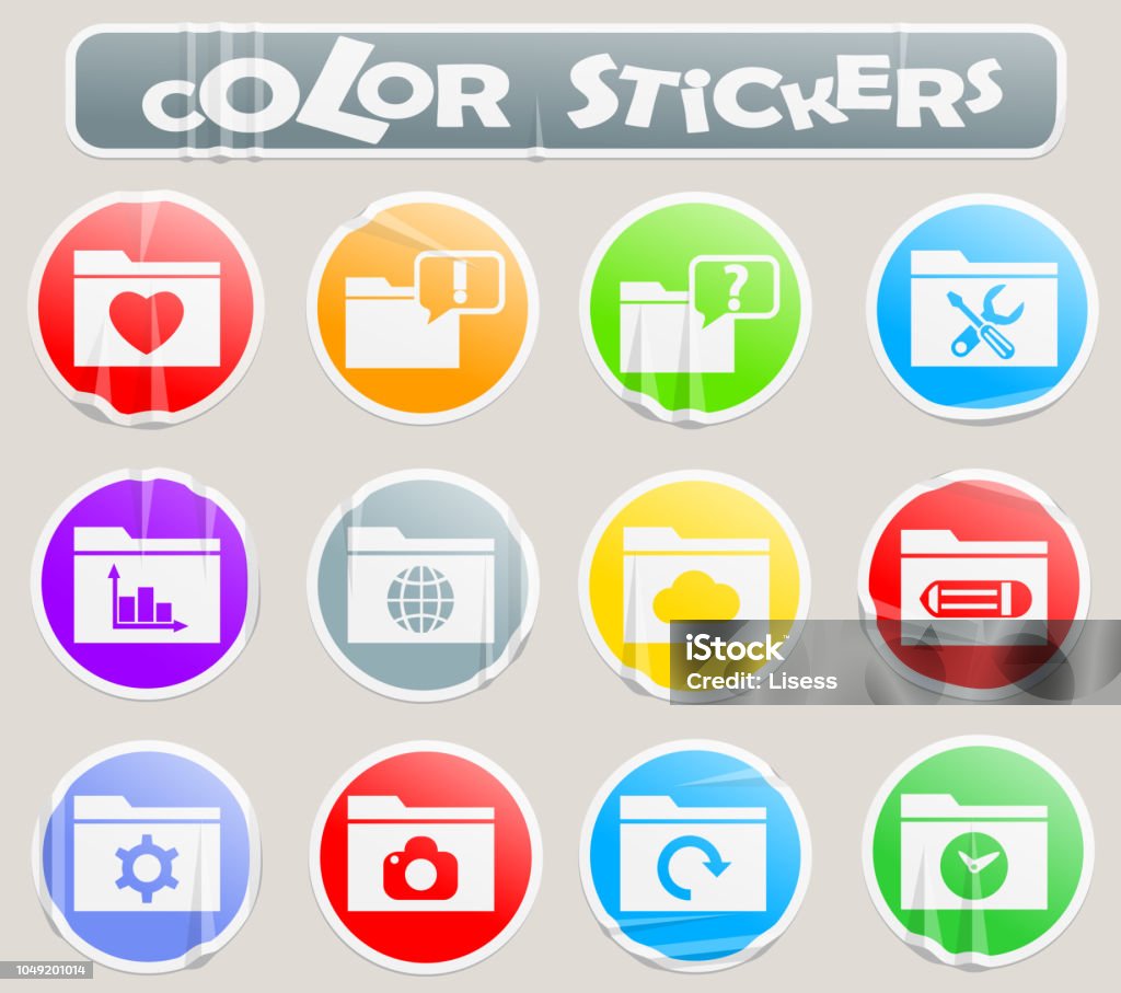 Folder Color Stickers Stock Illustration - Download Image Now - Asking ...