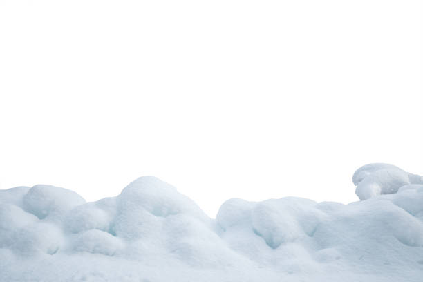 pilha de neve no fundo branco - neve acumulada pelo vento - fotografias e filmes do acervo