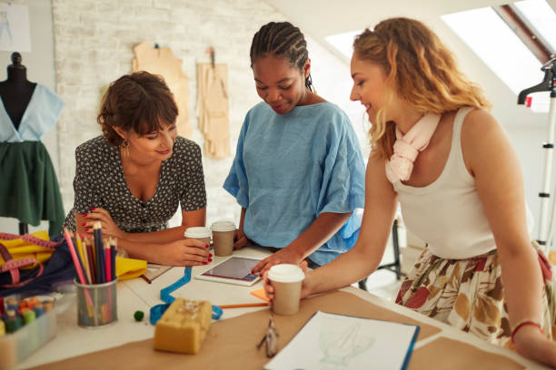 istock Female Fashion Designers In Their Workshop 1049207874