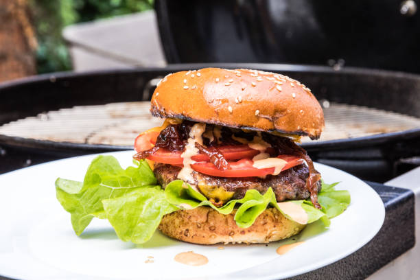 istock Delicious cheeseburger on a plate. 1049213626