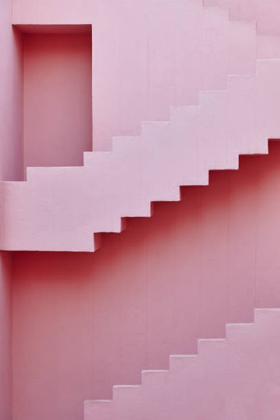 istock Geometric building design. The red wall, La manzanera. Calpe 1049214066