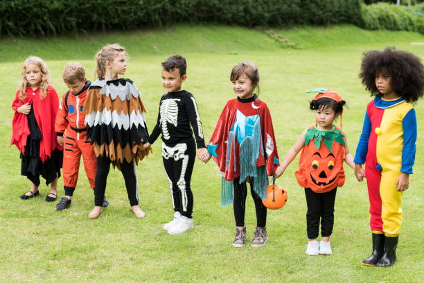 istock Little children trick or treating on Halloween 1049216898