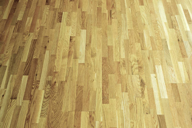 istock Dark brown scratched wooden parquet dance floor 1049220402