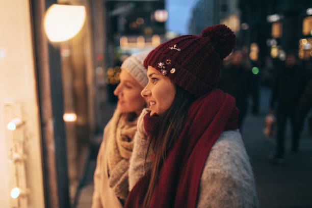istock Christmas window shopping 1049224758